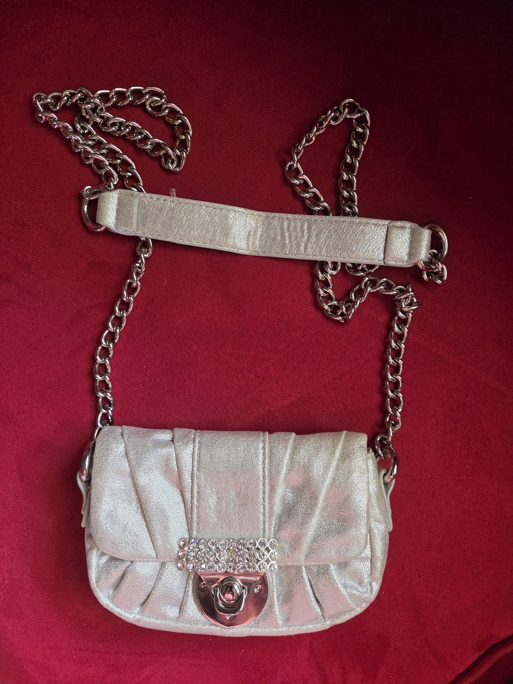 Apt. 9 Champagne Metallic Rhinestone Chain Crossbody